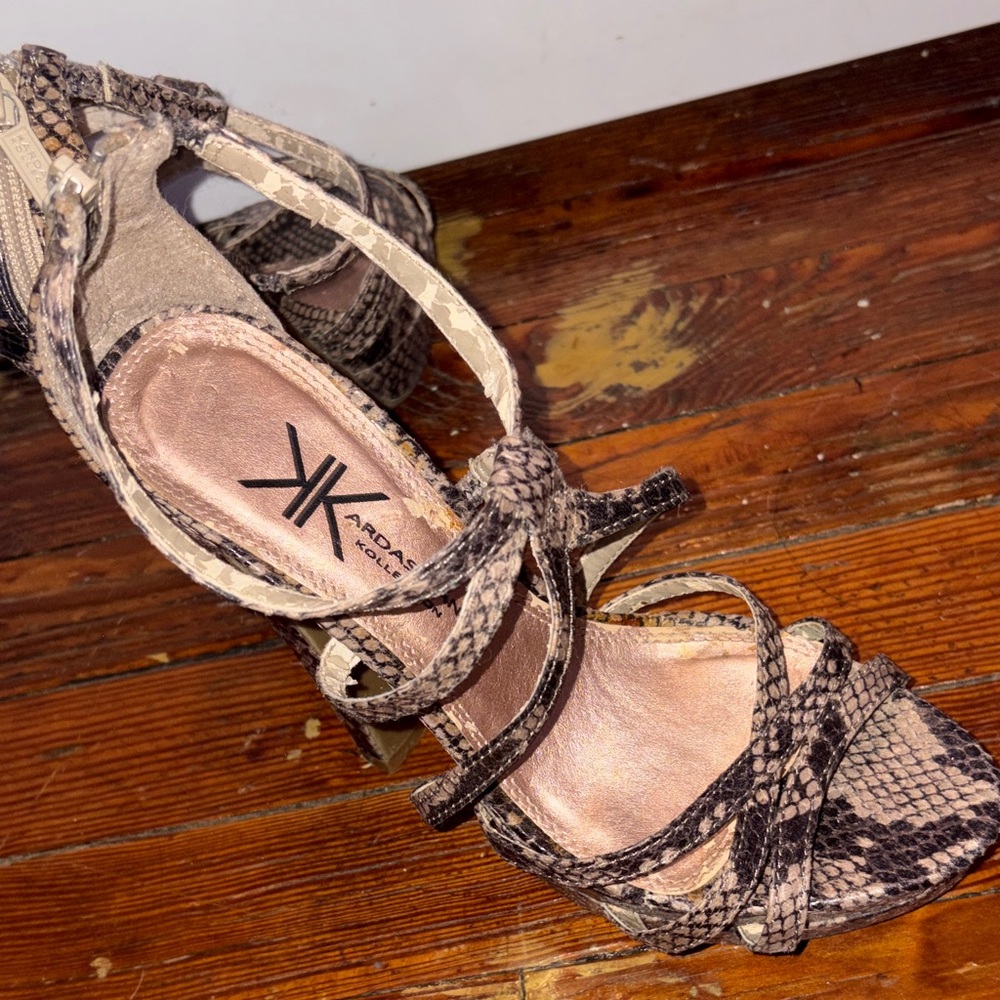 Kardashian Kollection Sexy Snakeskin Heels